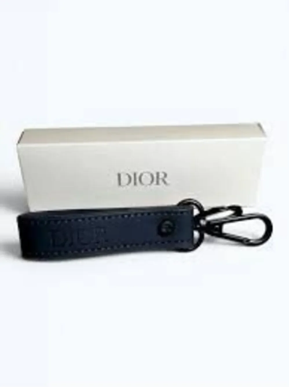 Dior GWP Wristlet Strap Keychain Black Debossed Logo Loop Minimalist Luxury NEW